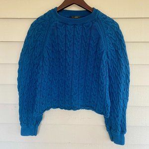 J. Crew Balloon Sleeve Cable Knit Sweater